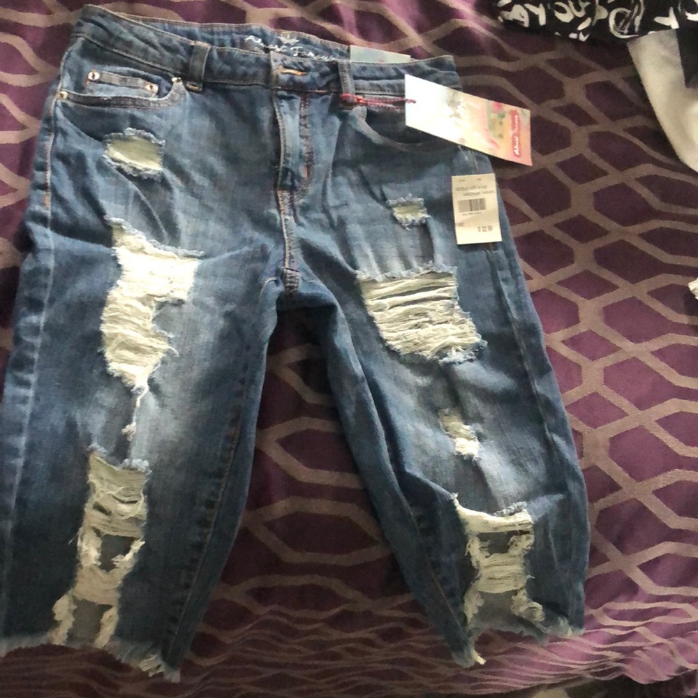 Dark blue jean Bermuda shorts